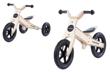 Tricycle - Balance Bike - Wooden - 2in1 - 0C075 - JANE - NATURAL WOOD - MOOVKEE